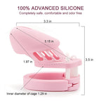Rzy Silicone Cock Cage Chastity Cage Chastity Device For Male Penis Exercise (Pink)