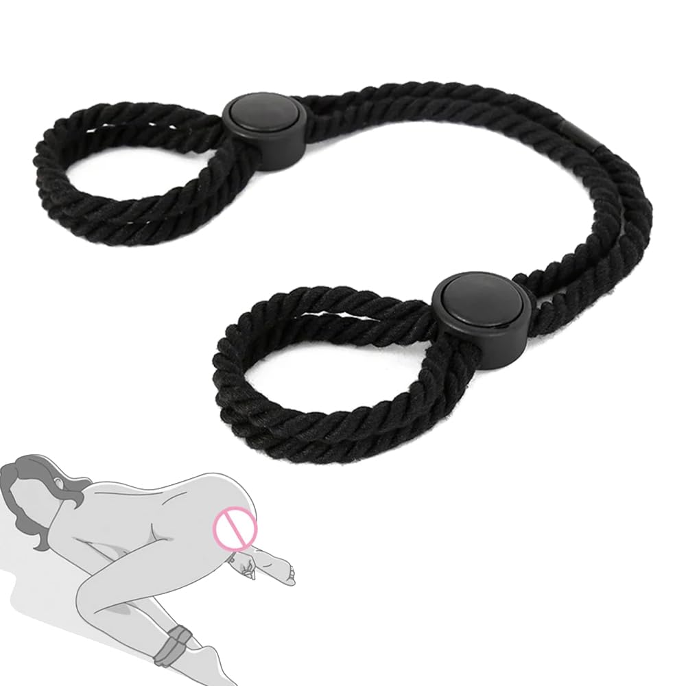 BDSM Sex Restraints Adjustable Sexual Bondage Rope for Couples Sex Toy, Bed Bondage Strap Wrist & Leg Cuffs for SM Games Play fo