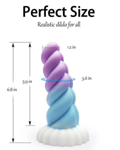 Realistic Monster Silicone Dildo - 6.8'' Shaped Liquid Dildo with Strong Suction Cup, Small Anal Plug Toy for Women, Anal Plug P