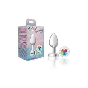 Cheeky Charms-Silver Metal Butt Plug- Light Up-Medium