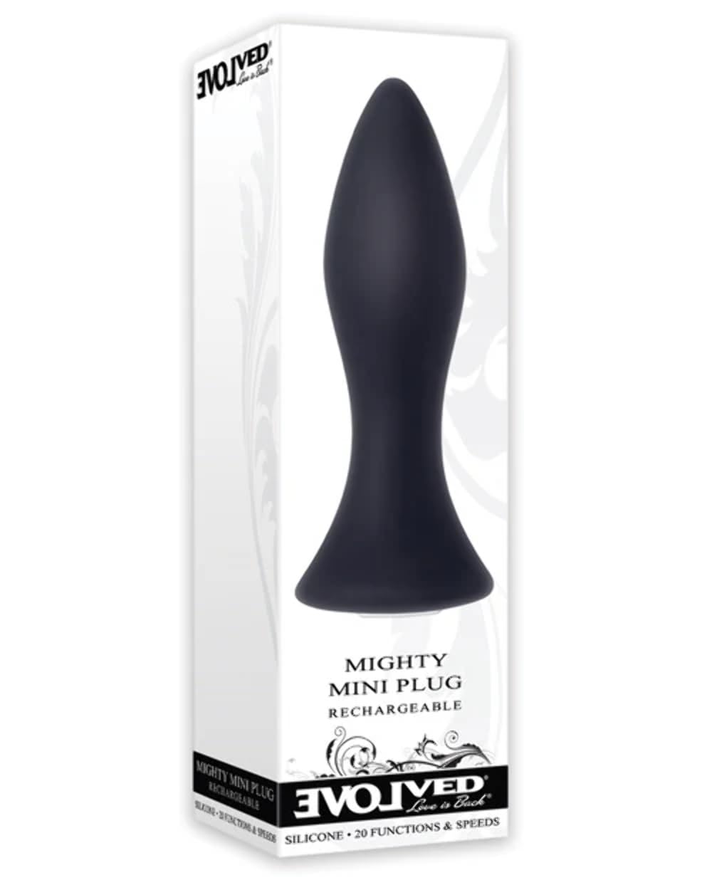Evolved Novelties Rechargeable Vibrating Mighty Mini Anal Butt Plug, Black