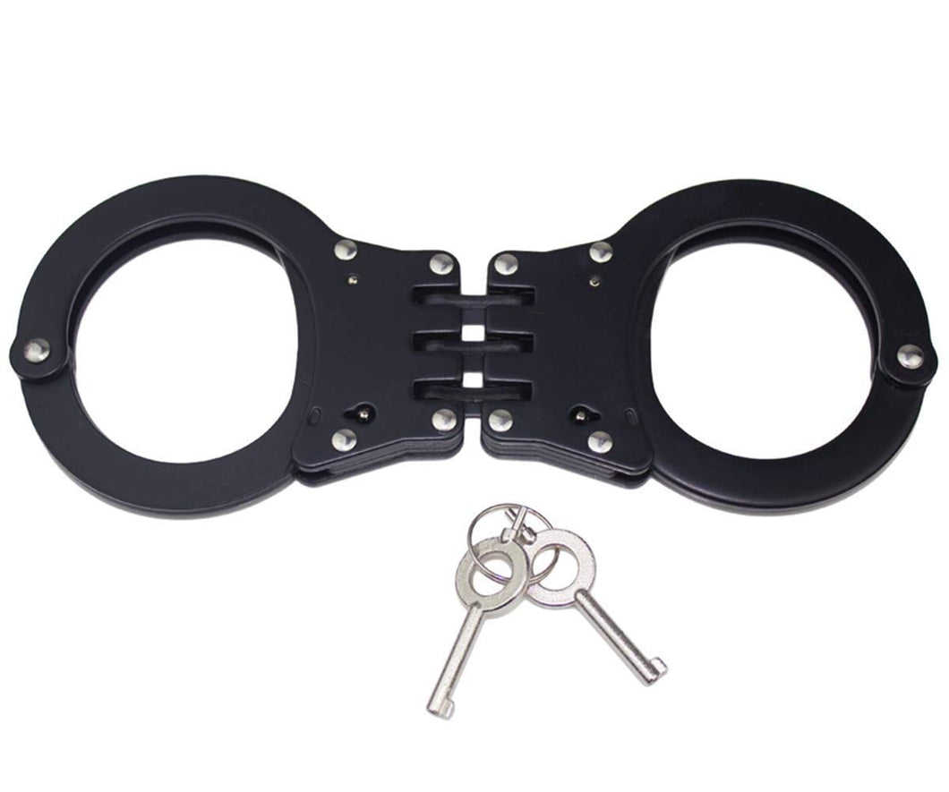Yoghourds Double Lock Handcuffs, Adjustable Heavy Duty Steel Wrist Cuffs with 2 Keys & Handcuffs Holster in Police Edition Profe