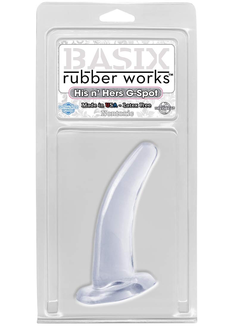 Basix Rubber Works 4.5-Inch His 'N Hers G-Spot Dong, Black