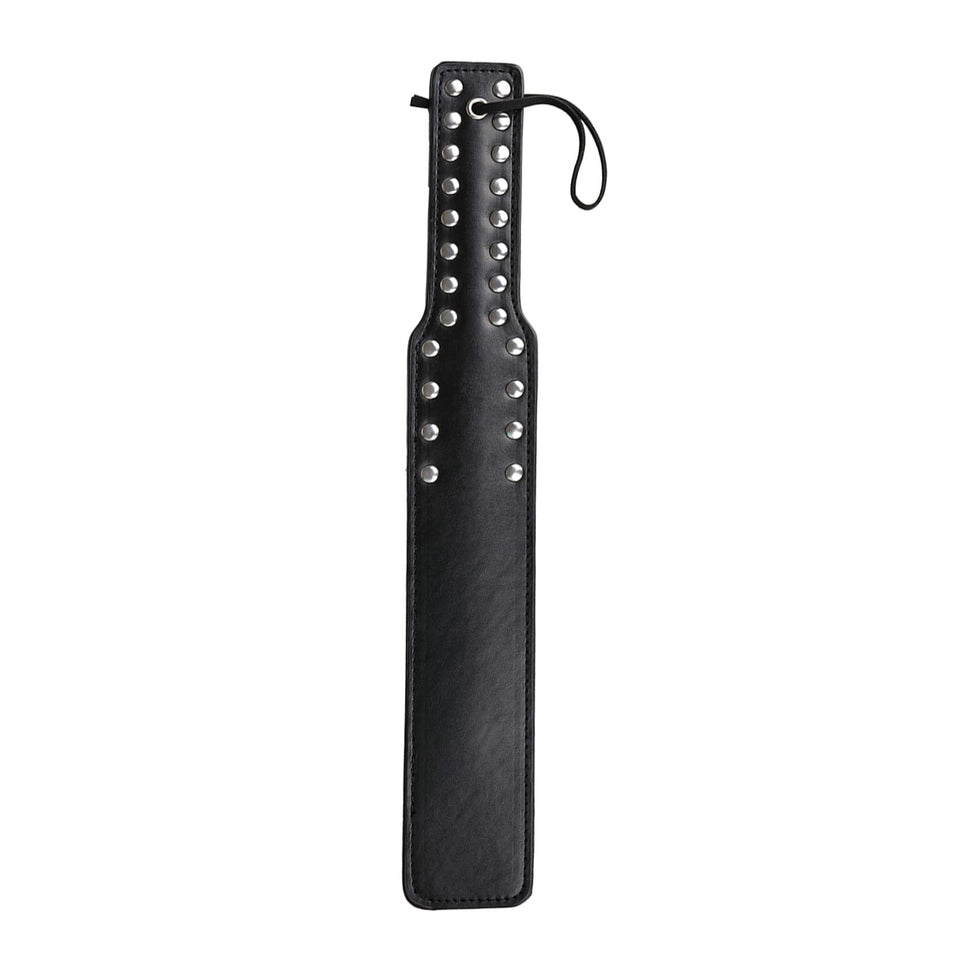 Quality Studded Spanking Paddles, 14.7inch Faux Leather Paddle for Adults Sex Play, Black