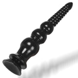 MEBAULT 12.4 inch Anal Beads Trainer with Suction Cup Black Butt Plug Cone Anal Stretcher Prostate Massager Dilator Sex Toy for