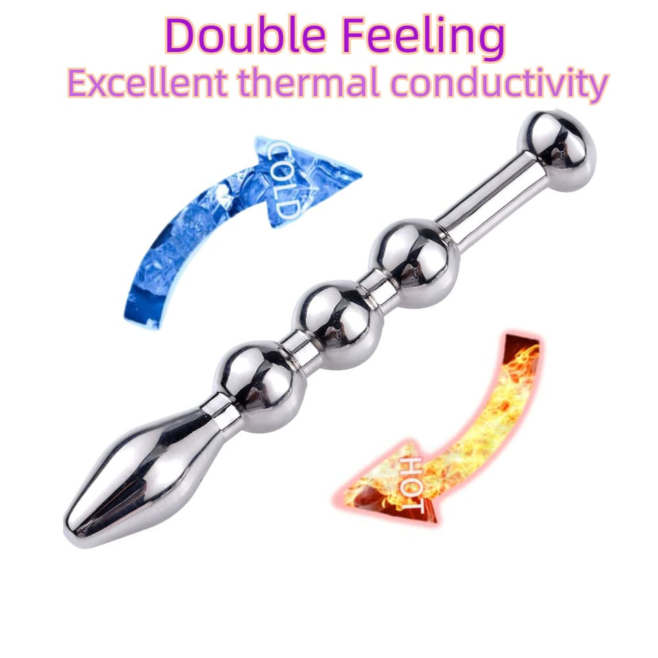 MEYILA Urethral Sound, 3 PCS Stainless Steel Urethral Dilators with Multi Beads Penis Plug Catheter Sounds Sex Toy Masturbation