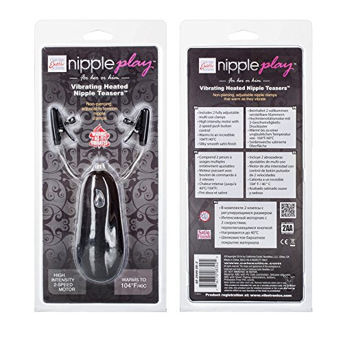 California Exotic Novelties Nipple Play Vibrating Heated Nipple Teasers, Black