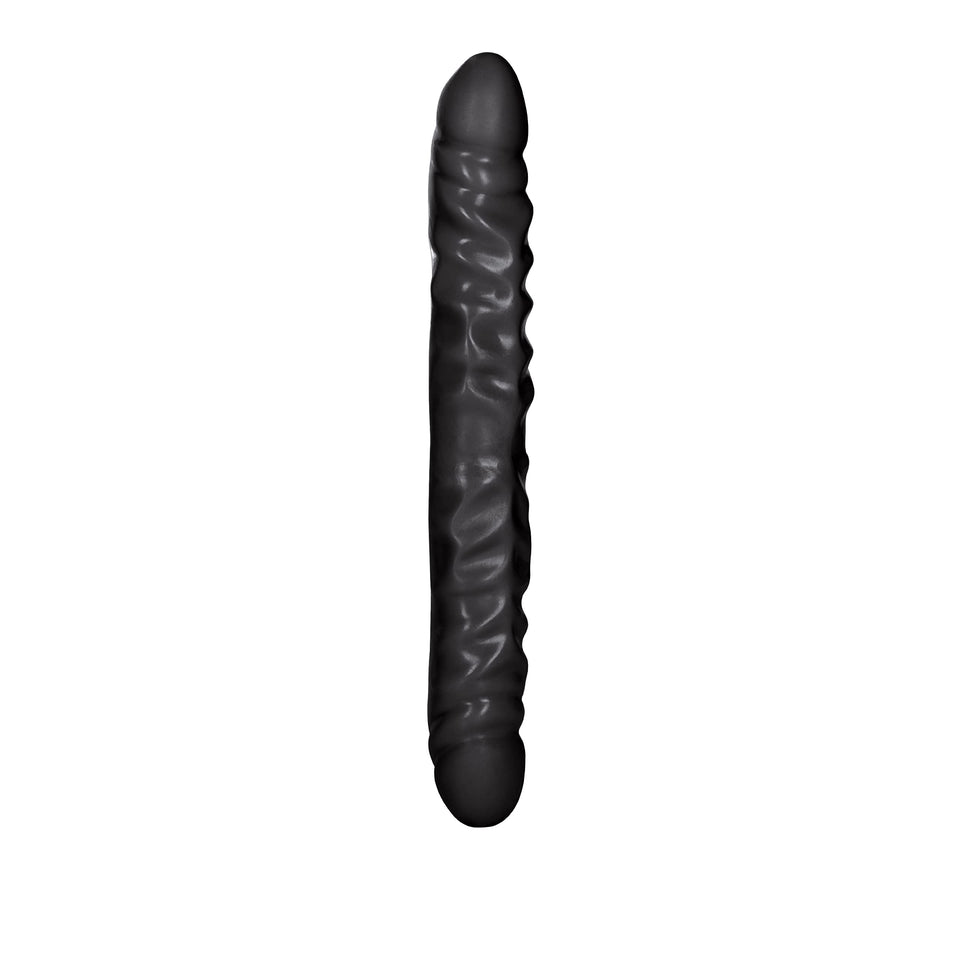 CalExotics Veined Double Dildo, Black, 12 Inches