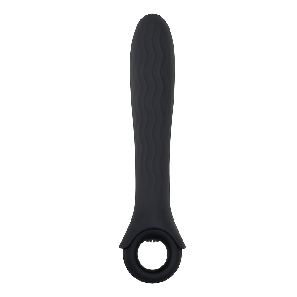 Evolved Novelties - Gender X - Powerhouse - Silicone 12 Speeds & Functions With Ring-Handle Vibrator - Black