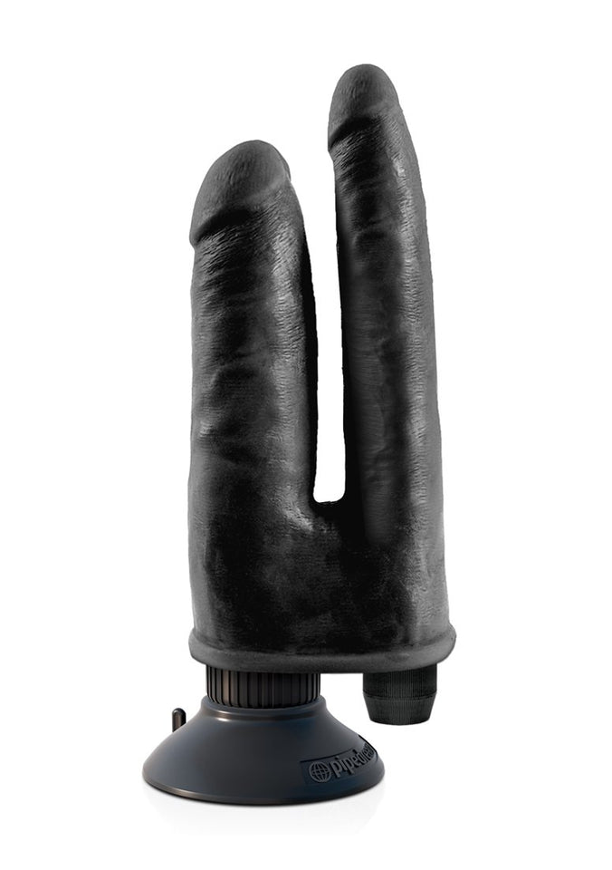 (D) King Cock Double Penetrato Black Double Vibrating