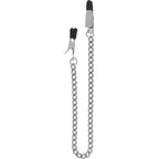 Spartacus Endurance Broad Tip Nipple Clamps With Link Chain, Silver