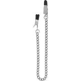 Spartacus Endurance Broad Tip Nipple Clamps With Link Chain, Silver