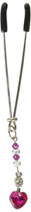 (Wd) Bijoux De Cli Tweezer W/ Heart Charm & Fuchsia Beads