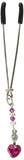 (Wd) Bijoux De Cli Tweezer W/ Heart Charm & Fuchsia Beads