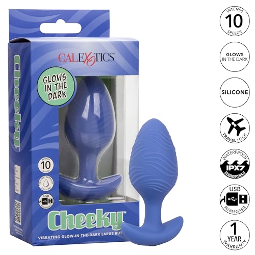 Cheeky Vibrating Glow-In-The- Dark Large Butt Plug