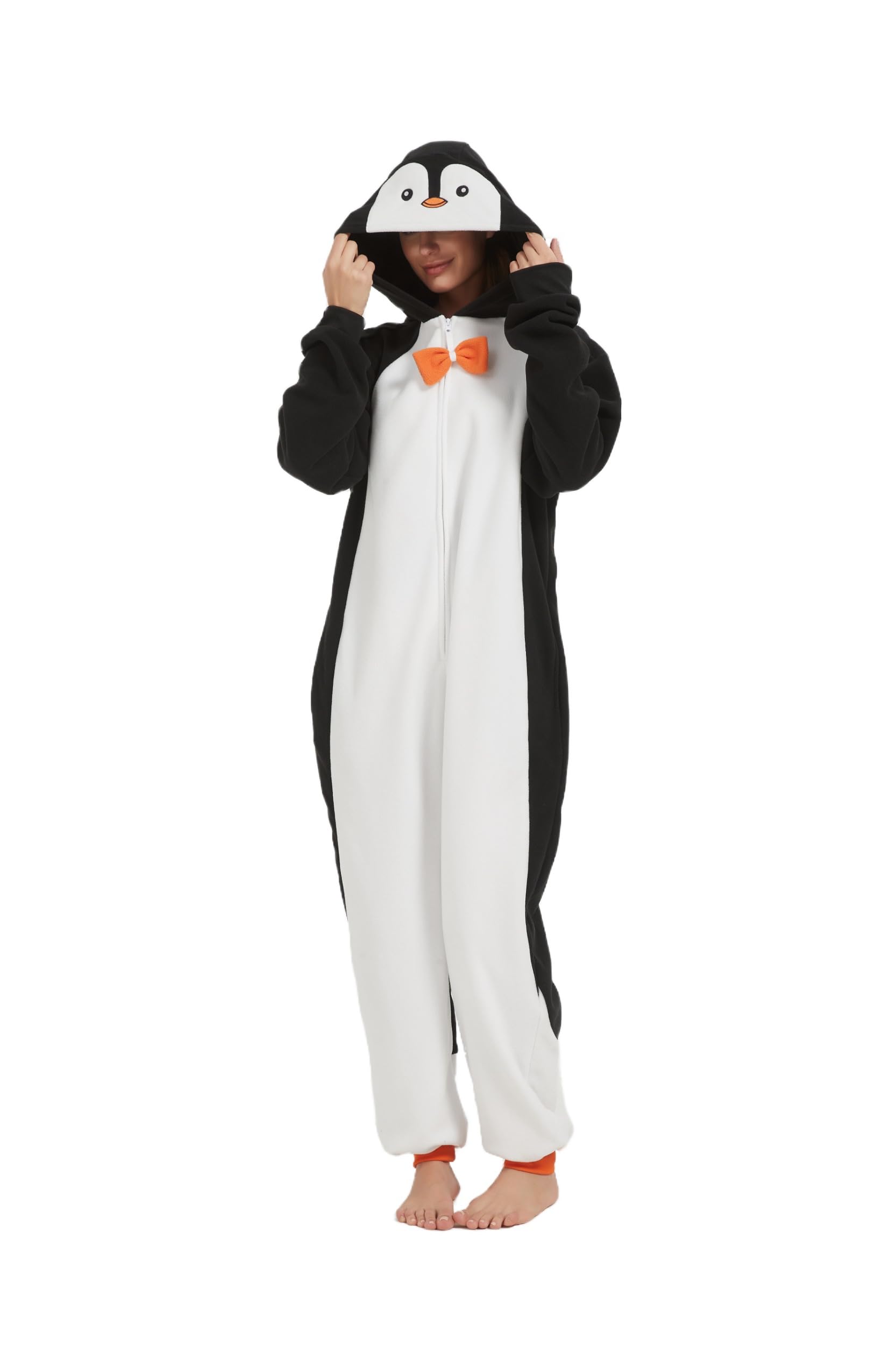 HvnTjvn Penguin Onesie adult Jumpsuit Unisex One-Piece Pajamas Cosplay Costume Sleepwear for Halloween christmas Women Men XL