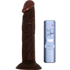 All American Real Skin Afro American Whoppers Vibrating Dong, Brown, 8 Inch