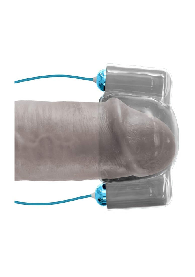 Classix Dual Vibrating Head Teaser - Blue/Clear