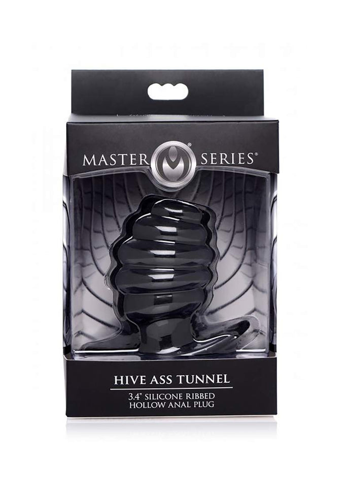 Master Series Hive Ass Tunnel Silicone Ribbed Hollow Anal Plug, Medium Medium (Pack Of 1)