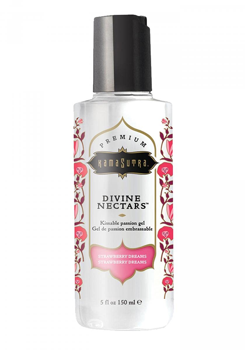 Kama Sutra Divine Nectars Strawberry Dreams 5 Fl Oz - Flavored 3-In-1 Use: Oral, Massage, Water Based For Couples, Women, And Me