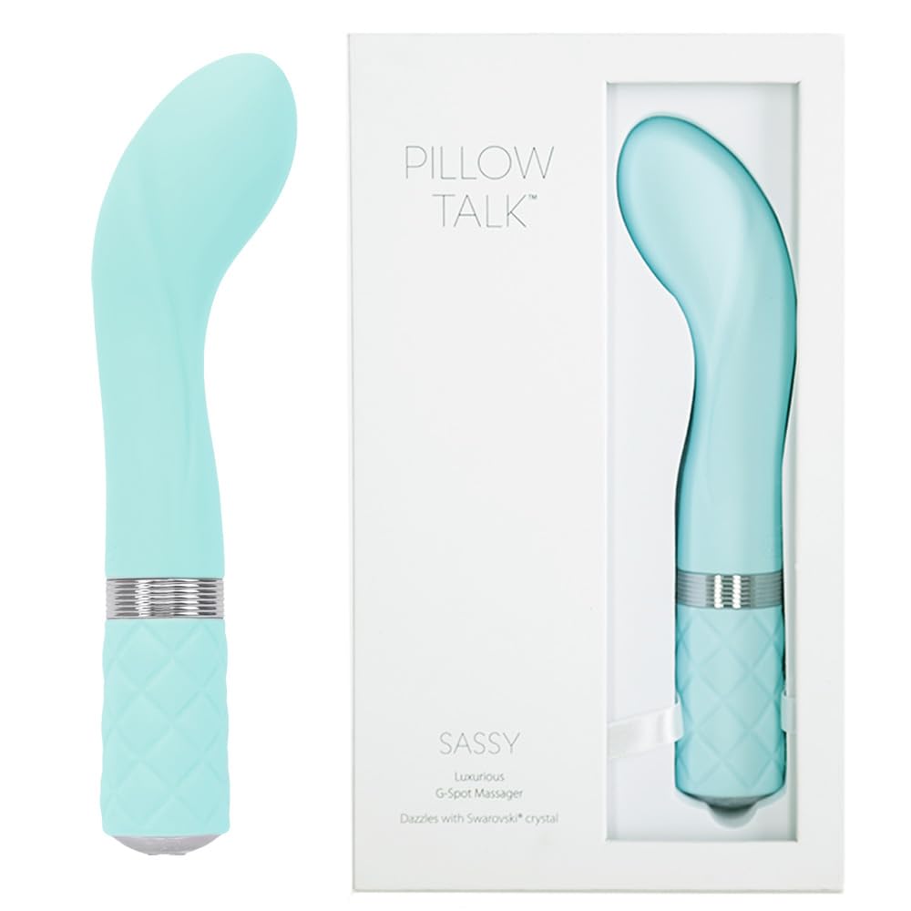Pillow Talk Sassy G-Spot Massager, Incremental Speed Control, USB Rechargeable, Travel Lock, Crystal Button, Soft Silicone, Incl