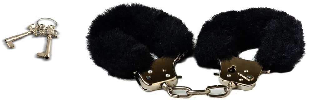 Black Furry Hand Cuffs - Wrist Restraints - Sexy Toys For Men And Women - Sex Toy For Couples - Sex Toy For Adults
