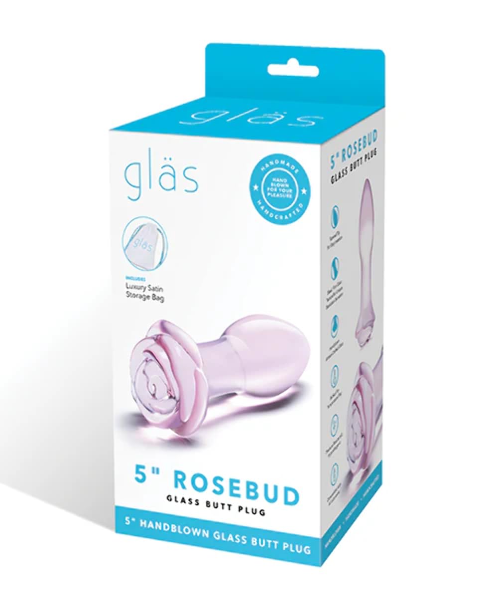 Electric Eel Inc. 76950: Glas 5 Rosebud Glass Butt Plug