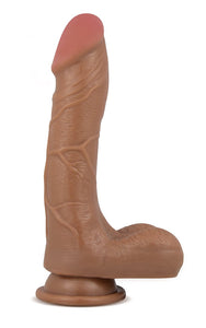 Blush X5 Grinder - 8 1/2 Inch Medium Sized Sculpted Soft Realistic Feel Comfortable Dildo - Intermediate Fragrance Free Suction
