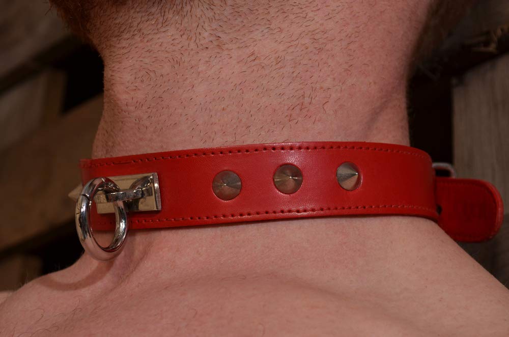 Rouge O Ring Studded Collar Red