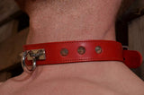 Rouge O Ring Studded Collar Red