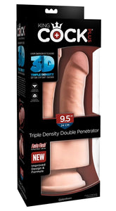 King Cock Plus 9.5In Triple Den Doub Pen
