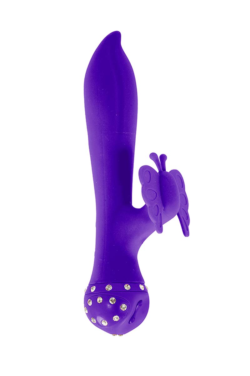 Impulse Novelties 66561: Bling Crystal Butterfly Dual G Vibe Purple