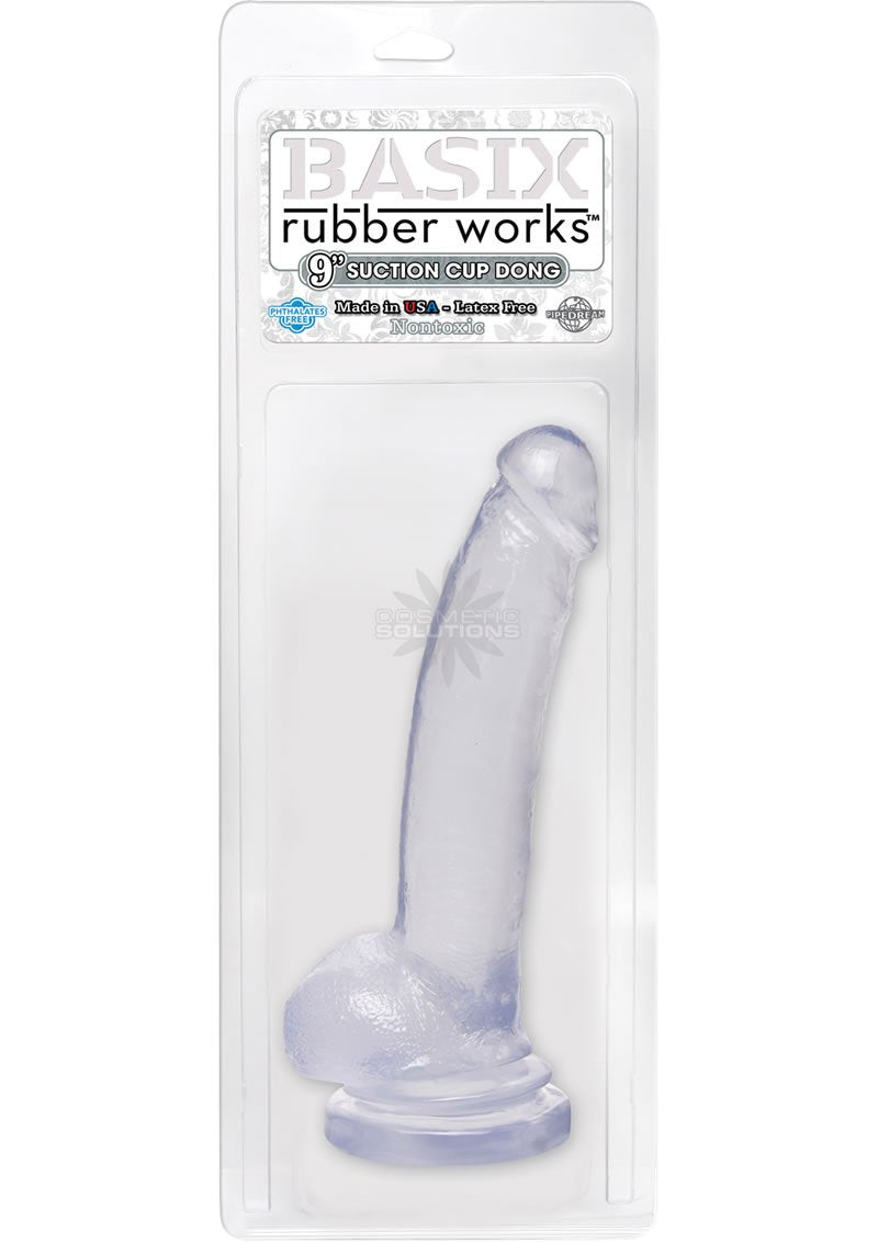 Pipedream Basix 9-Inch Suction Cup Dong, Clear