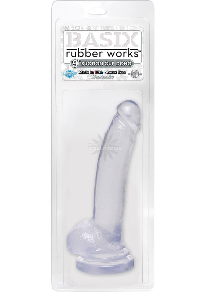 Pipedream Basix 9-Inch Suction Cup Dong, Clear