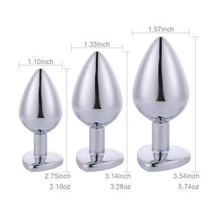 Anal Plugs Set Metal 3 PCS Butt Plug Anal Trainer Kit Women Men Sex Toys Heart Shaped Jewelry Valentine 's/Birthday Gift for Beg