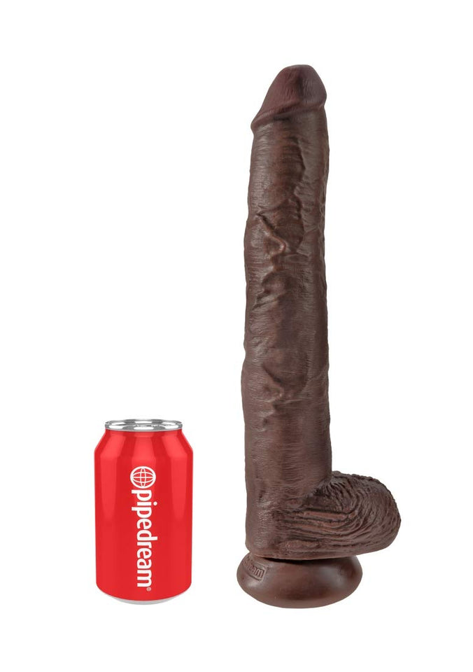 King Cock 14In Cock With Balls - Brown