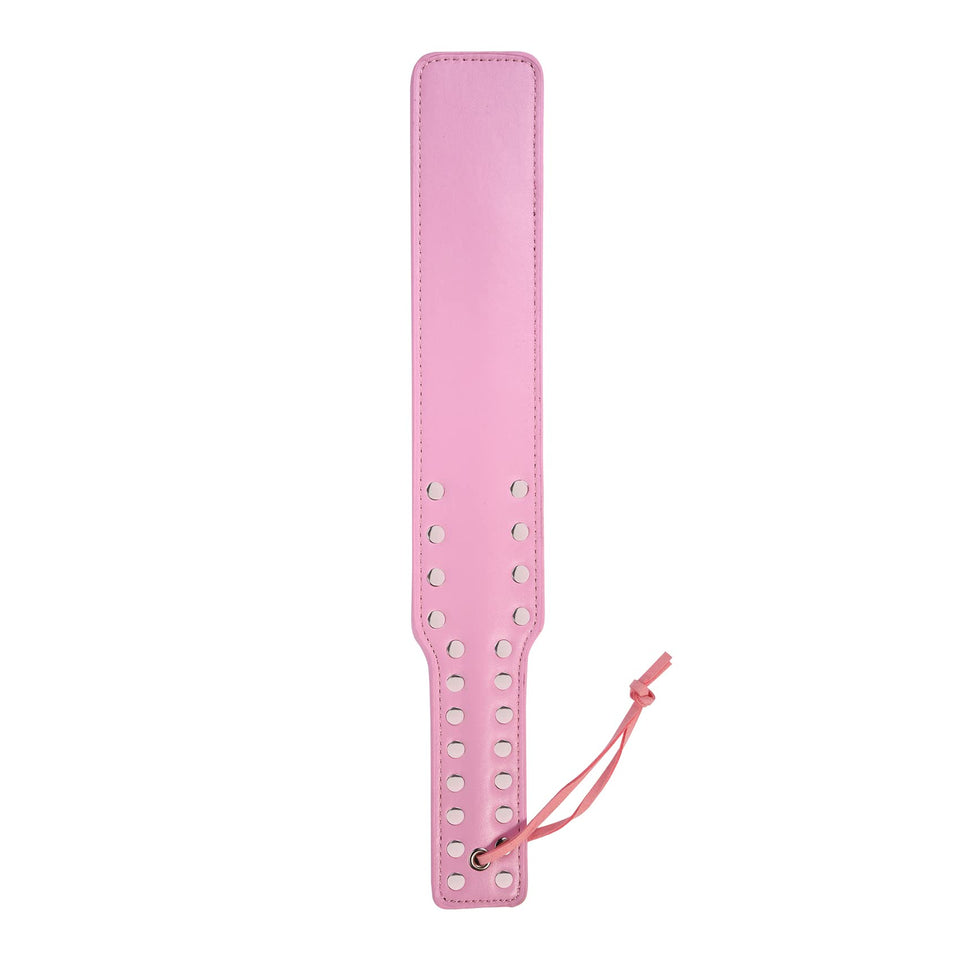 Quality Studded Spanking Paddles, 14.7inch Faux Leather Paddle for Adults Sex Play, Pink