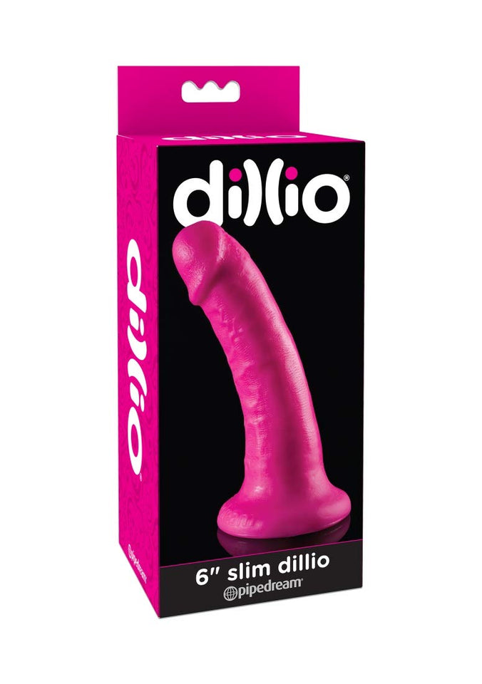 Pipedream Products Dillio 6 Inch Slim Dillio, Hot Pink