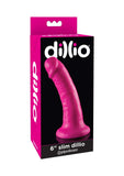 Pipedream Products Dillio 6 Inch Slim Dillio, Hot Pink