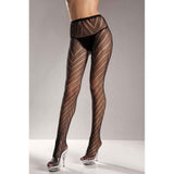 Be Wicked Women'S Chevron Pattern Pantyhose, Black, One Size