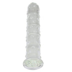 Epichao Large Dotted Glass Dildo Crystal Penis Big G-spot Stimulator Female Masturbation Sex Pleasure Wand (Medium)
