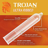 Trojan Stimulations Ultra Ribbed Spermicidal Condoms, 12 Count