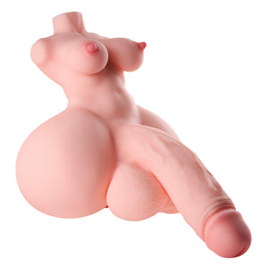 HSOUELA 15lb Dildo Pussy Shemale Sex Doll Trans Sex Toy,3 in 1 Sex Doll with Penis Penetrable Big Dildo Torso Lifelike Male Mast