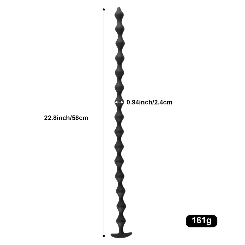 Shkanla 22.8 inch Super Long Anal Beads with 15 Balls, Silicone Butt Plug Anal Chain Flexible Anal Plug, Vaginal Anus Dilator Pr