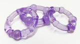 Blush Stay Hard Soft Stretchy Beaded Male Enhancement Cock Rings - Pack Of 3 - Purple
