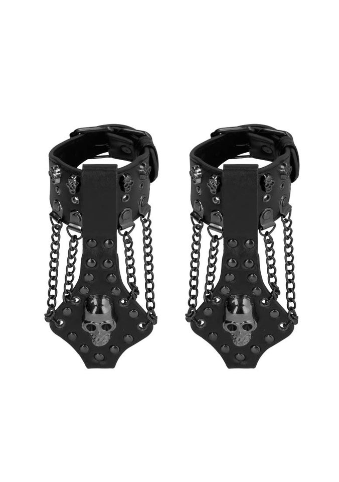 (Wd) Ouch! Skulls & Bones Hand W/ Skulls & Chains Black