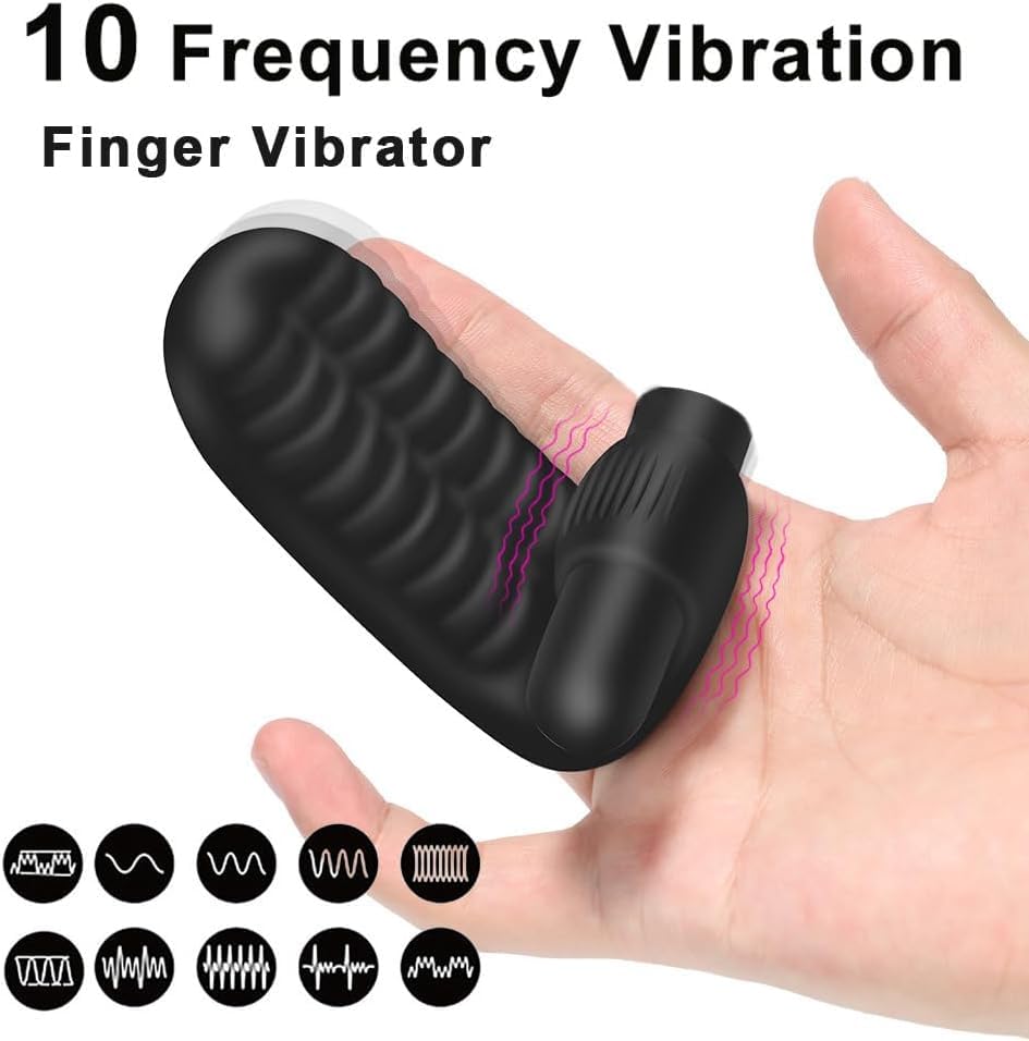 GURIDO Finger Vibrator Adult Sex Toys for Women, Silicone G spot Clitoris Vibrator, Finger Masturbator Vagina Anal Stimulator Se