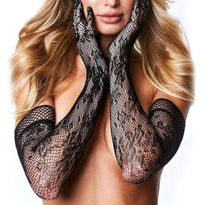 Flower Lace Opera Glove Black