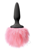 Bunny Tails Mini Anal Plug Silicone Non Vibrating - Pink Fur