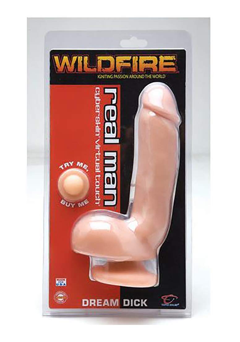 Wildfire Realistic Ultrasoft Dildo With Suction Cup Cyberskin Lifesize Penis Dong For Female Masturbation